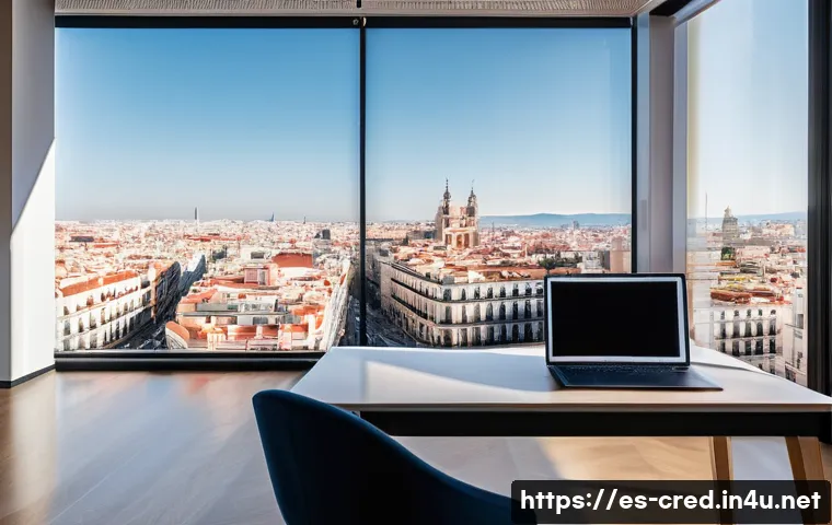 신용분석사와 ESG 분석의 관계 - A modern corporate office setting in Madrid, Spain, showcasing a diverse group of financial analysts...